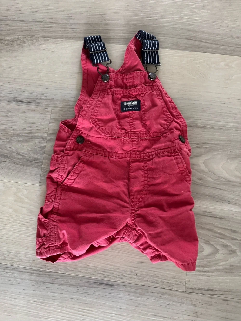 OshKosh B'gosh 12 month Red Short-Strap Baby Overalls